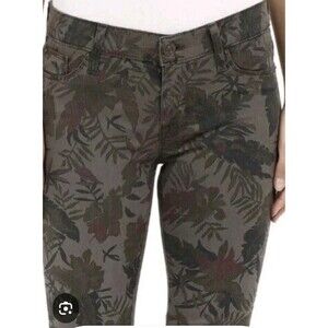 Hudson Jeans Krista Bramble Dark Leaves Super Skinny Low Camo Purple Pants Sz 27